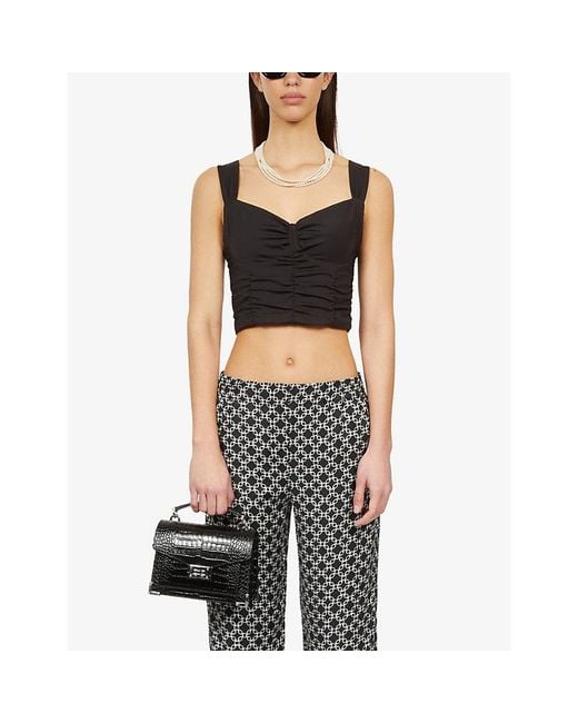 The Kooples Black Emily Vinyl-Effect Mini Leather Cross-Body Bag