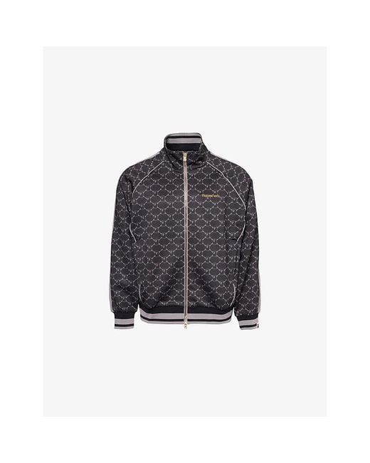 A Bathing Ape Blue Monogram-Print Woven Track Jacket for men