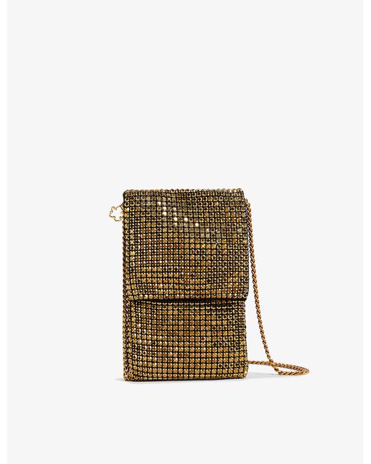 Ted Baker Natural Glitzah Crystal-embellished Woven Phone Pouch