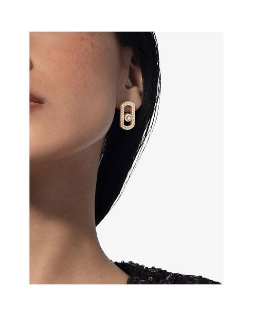 Messika White So Move Pavé 18Ct And 1.3Ct Diamond Earrings