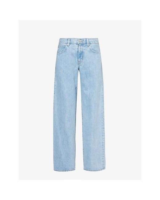 SLVRLAKE Denim Blue Tess Wide-leg Mid-rise Jeans