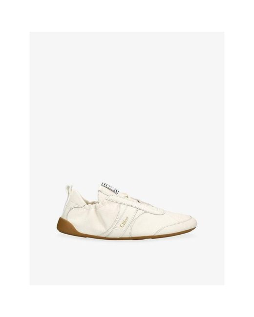 Chloé White Kick Flat Leather Trainers