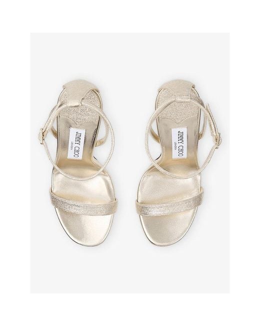 Jimmy Choo White Moza Pf 120 Leather Heeled Sandals