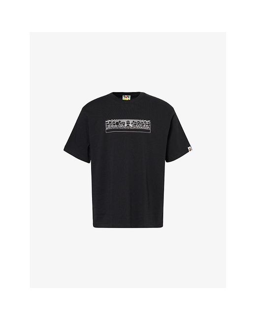 A Bathing Ape Black Baby Milo Graphic-Print Cotton-Jersey T-Shirt for men