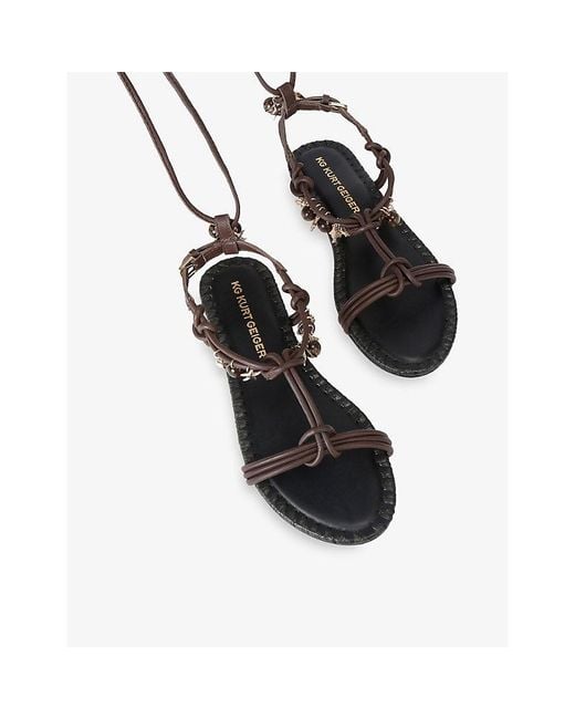 KG by Kurt Geiger Multicolor Roux Charm Flat Leather Sandals