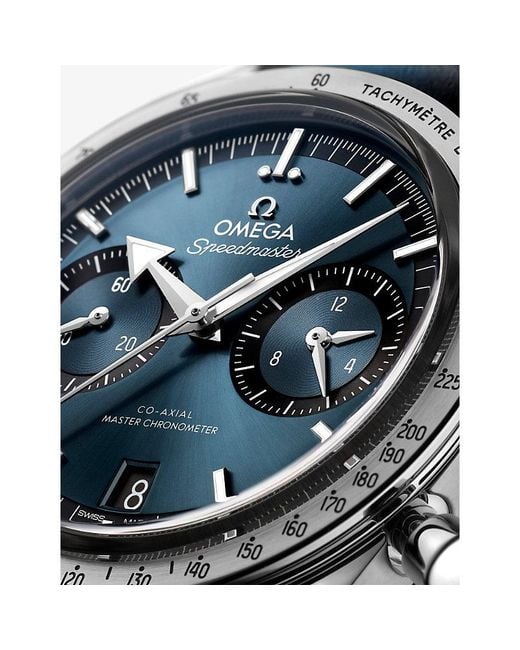 Omega Blue Speedmaster '57 Stainless-Steel And Leather Manual Watch 40.5Mm for men