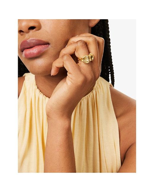 SIMUERO Metallic Vera 18Ct-Plated Sterling- Ring