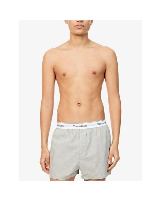Calvin Klein Gray Icon Pack-Of-Three Slim-Fit Stretch-Cotton Boxer for men