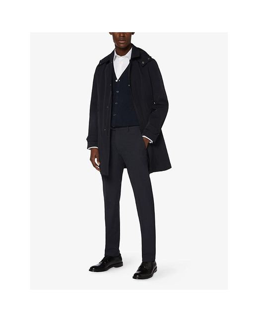 Boggi Black B-Travel Technical Stretch-Nylon Raincoat for men