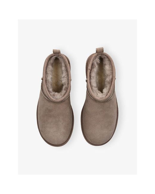 Ugg Brown Classic Ultra Mini Suede Boots