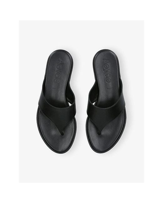 Aeyde Black Amaya Leather Sandals