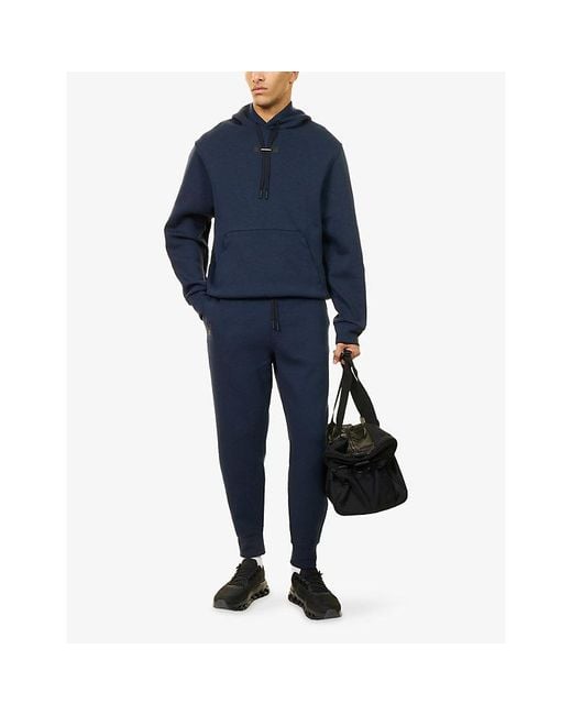 On Shoes Blue Focus Tech Relaxed-Fit Cott-Jersey Hoody for men