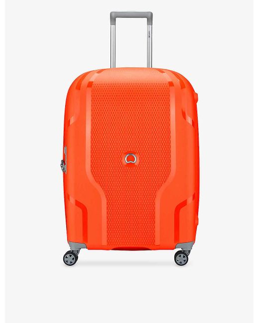Delsey Orange Clavel 4-wheel Expandable Recycled-polypropylene Hard Check-in Suitcase