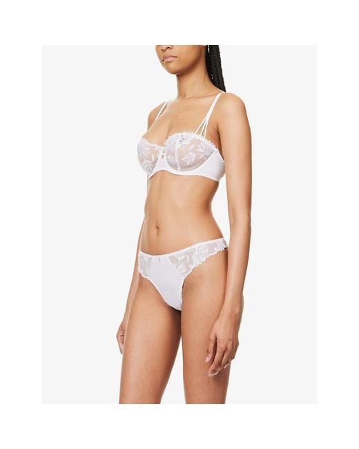Aubade White Lovessence Floral-Embroidered Lace Underwired Bra