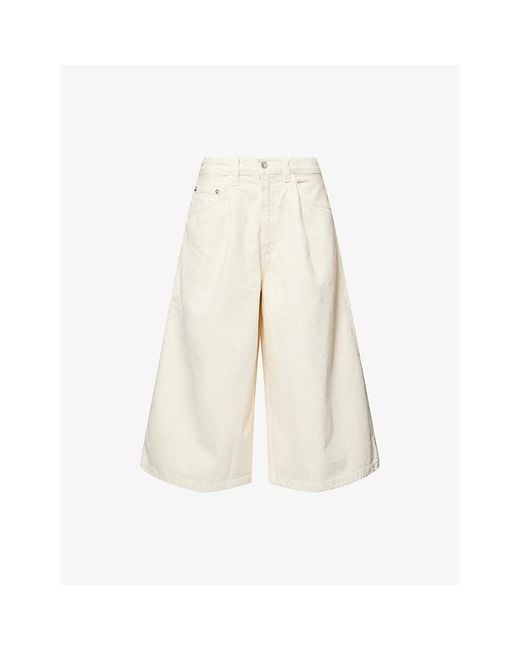 Agolde Natural 80's Wide-Leg Gaucho Denim Shorts
