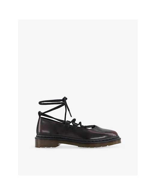 Dr. Martens Black Elphie Li Leather Ballet Flats