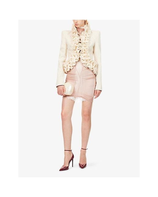Dilara Findikoglu Natural Drama Of Exile Ruffled-Trim Cotton Jacket