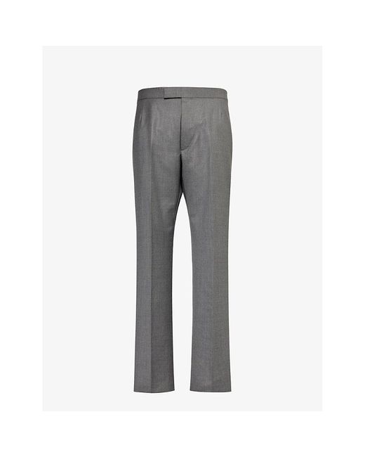 Thom Browne Gray High-rise Slim-fit Wool Trousers for men