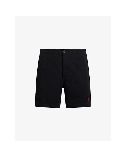 Polo Ralph Lauren Black Polo Prepster Logo-Embroidered Stretch-Cotton Shorts for men