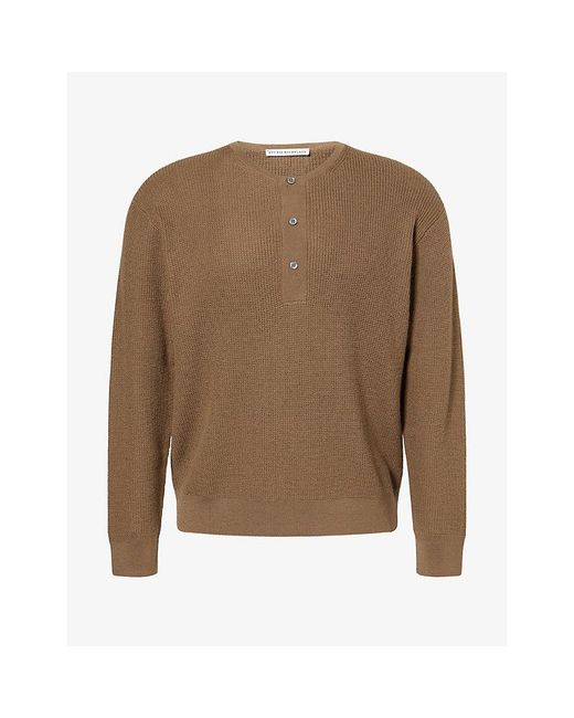 Studio Nicholson Brown Sn Knitwear Henley Extra Fine Merino And Cashmere Jumper for men