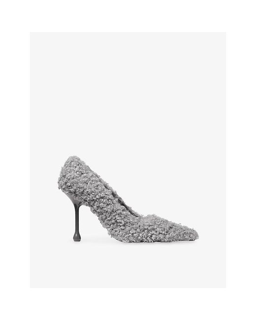 Jimmy Choo Gray Ixia 95 Shearling Pumps