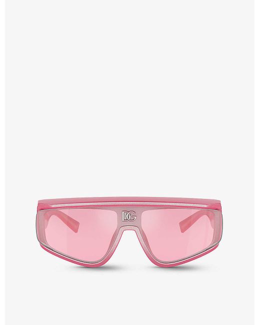 Dolce & Gabbana Pink Dg6177 Rectangle-frame Nylon Sunglasses