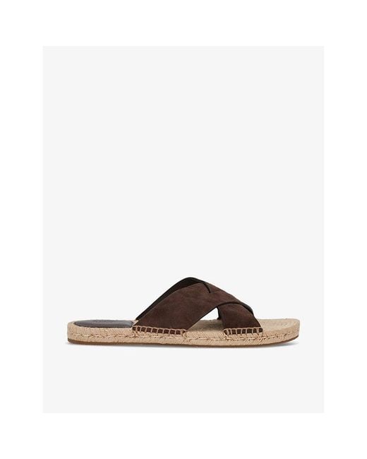 Zegna Brown Crossover Suede Espadrilles for men