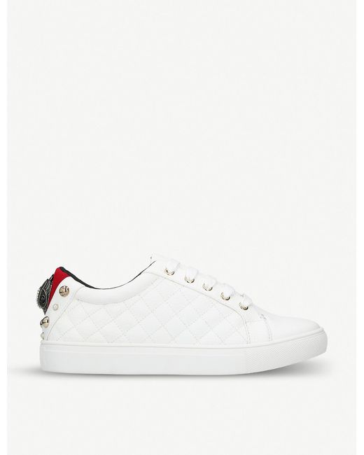 Kurt Geiger White Ludo Quilted Embellished Trainers