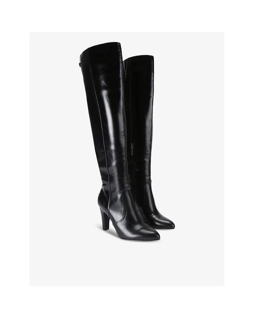 Carvela Kurt Geiger Black Infinite Otk Knee-High Heeled Faux-Leather Boots