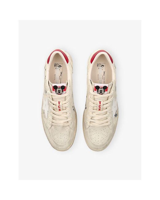 Golden Goose Deluxe Brand Natural Ballstar Disney Suede Trainers for men