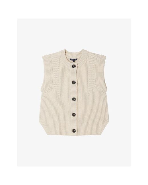 Soeur Natural Amore Round-neck Sleeveless Knitted Cardigan