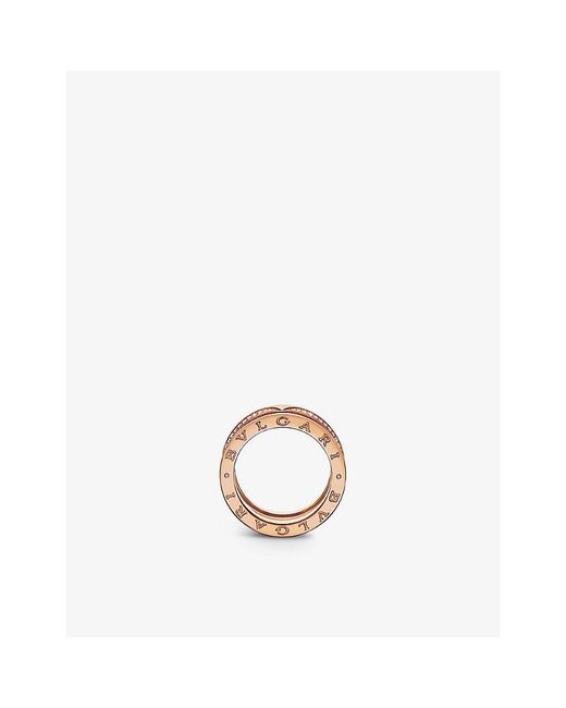 BVLGARI White B.Zero1 18Ct Rose- And 0.45Ct Brilliant-Cut Diamond Ring