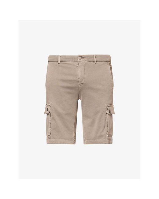 Replay Natural Vannie Patch-Pocket Stretch-Denim Cargo Shorts for men