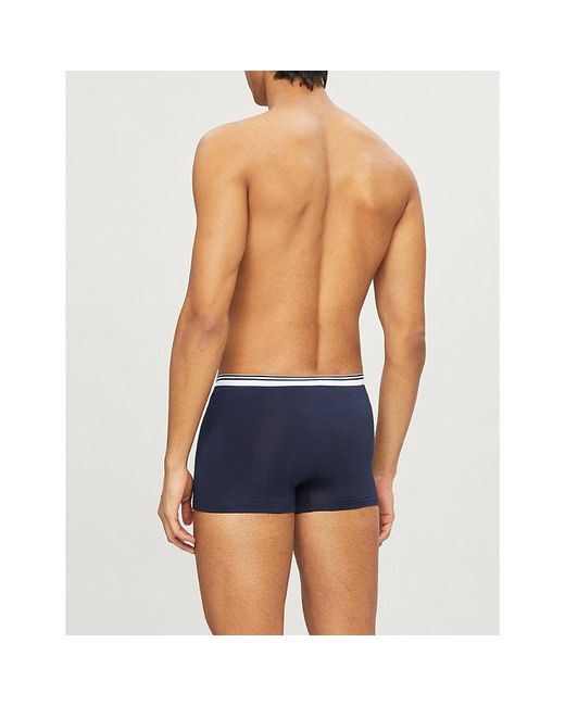 Zimmerli of Switzerland Blue Pure Comfort Classic-Fit Stretch-Cotton Trunks for men