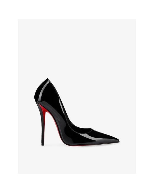 Christian Louboutin Black Miss Z 120 Patent-Leather Heeled Courts