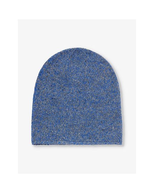 Johnstons Blue Speckled Cashmere Beanie