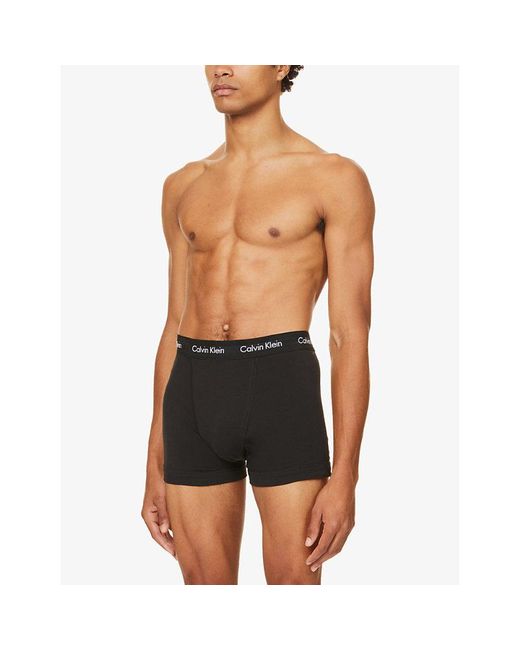 calvin klein three pack cotton stretch trunks