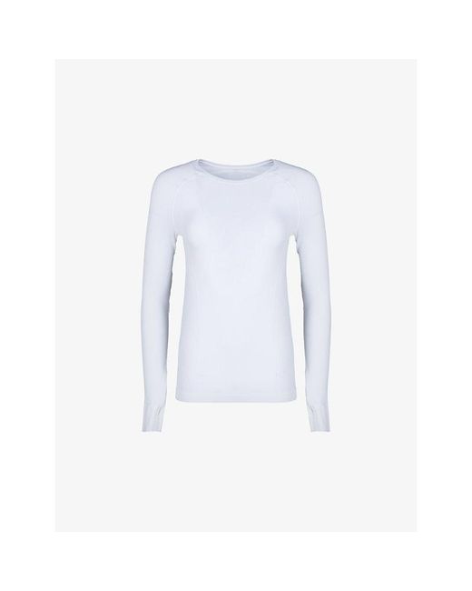 Sweaty Betty Blue Athlete Seamless Long-Sleeve Stretch-Woven Top