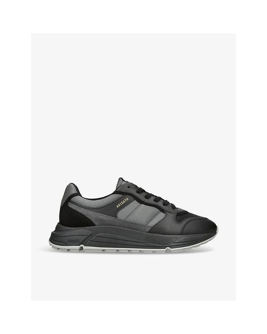 Axel Arigato Black Rush Leather And Woven Trainers for men
