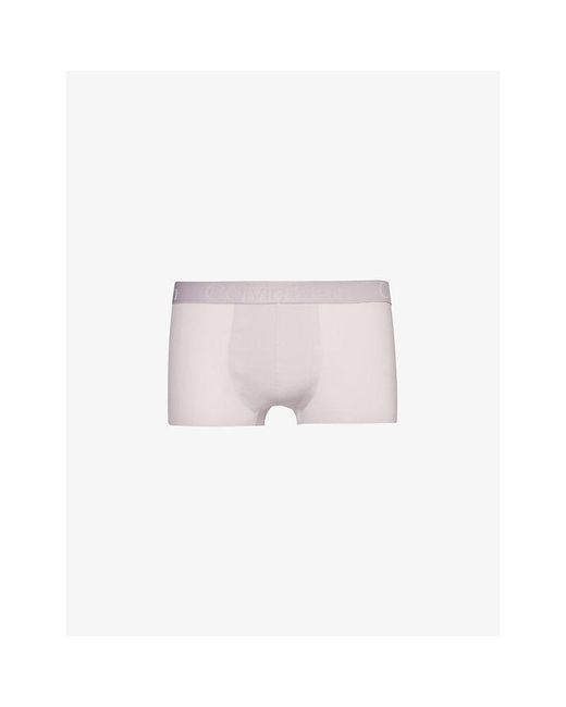 Calvin Klein Pink Branded-waistband Low-rise Stretch-woven Trunks for men