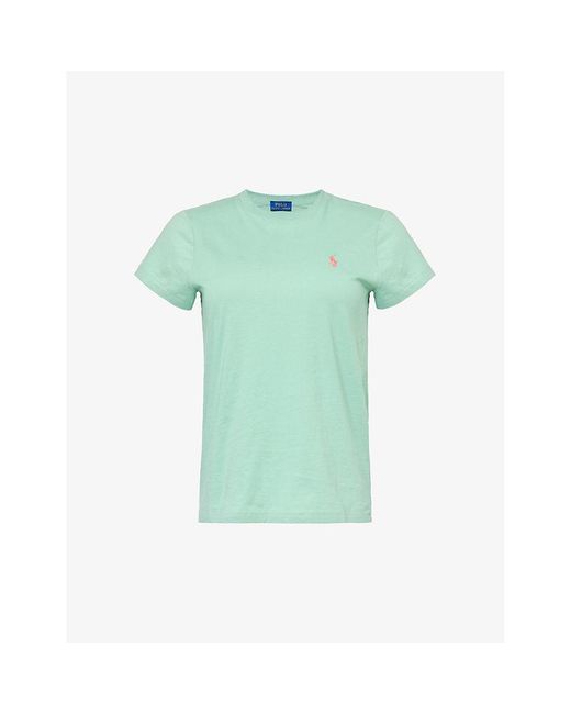 Polo Ralph Lauren Green Logo-embroidered Cotton-jersey T-shirt