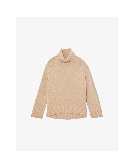 Reiss Natural Brooklyn Roll-Neck Wool And Cashmere-Blend Jumper