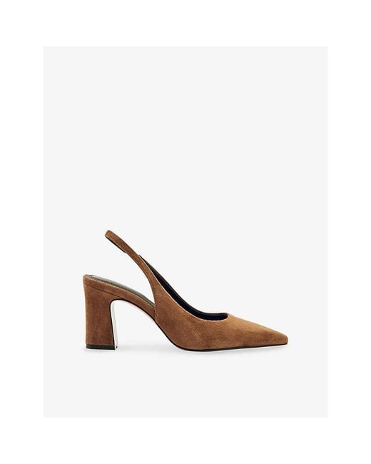 Reiss Brown Lorena Suede Slingback Courts