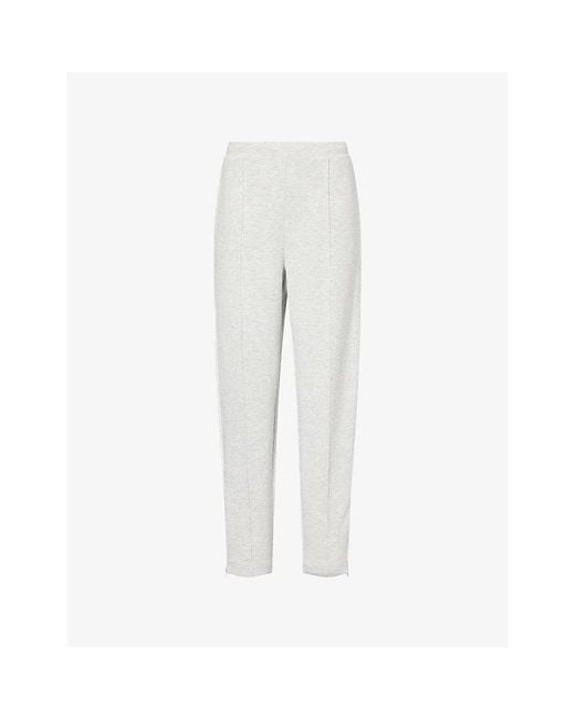 Varley White The Slim Pintuck Stretch-Jersey Trousers