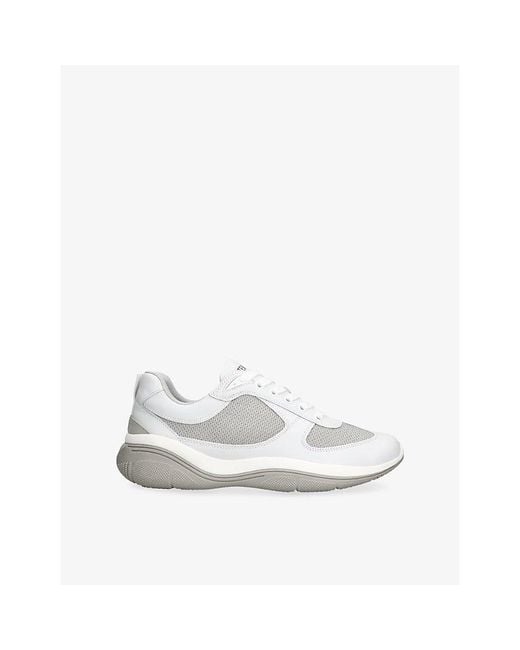 Steve Madden White Prevale Mesh Trainers for men