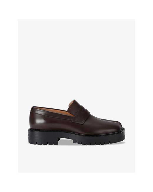 Maison Margiela Brown Tabi County Panelled Leather Loafers