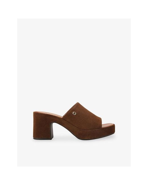 Carvela Kurt Geiger Brown Letizia Suede Heeled Mules