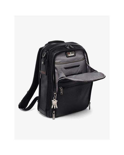 Tumi Black Alpha 3 Slim Leather Backpack