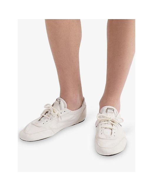 Prada White Collapse Denim Trainers for men