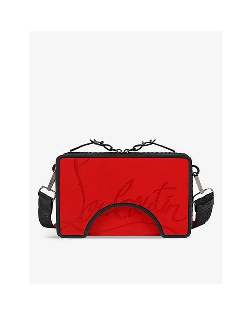 Christian Louboutin Red Adolon Logo-embellished Leather And Rubber Cross-body Bag for men